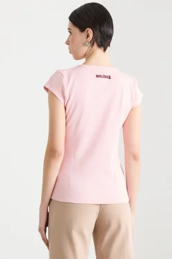 T-shirt a costine - Rosa
