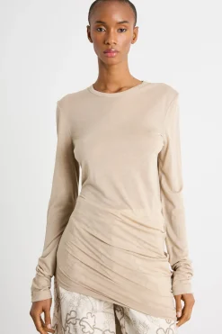 T-shirt asimmetrica - Beige