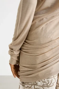 T-shirt asimmetrica - Beige
