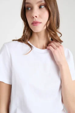 T-shirt basica in jersey - Bianco