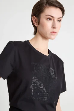 T-shirt basica in jersey - Nero
