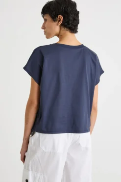 T-shirt bimateriale - Blu