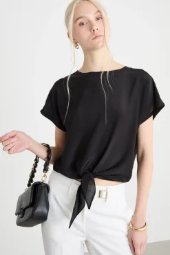 T-shirt bimateriale - Nero