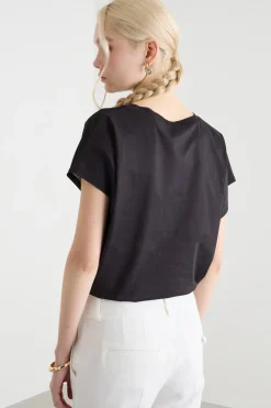 T-shirt bimateriale - Nero