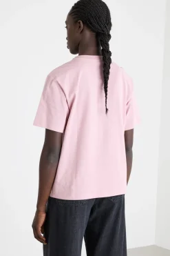 T-shirt con applicazioni floreali - Rosa