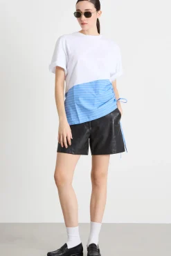 T-shirt con coulisse - Bianco Azzurro