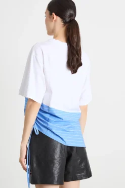 T-shirt con coulisse - Bianco Azzurro