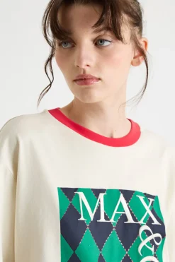T-shirt con dettagli laminati - Avorio