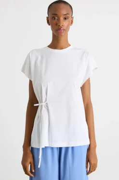 T-shirt con fiocco - Bianco