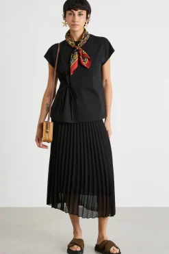 T-shirt con fiocco - Nero