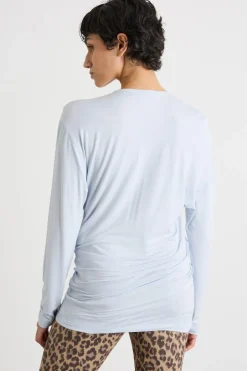 T-shirt con maniche a kimono - Azzurro