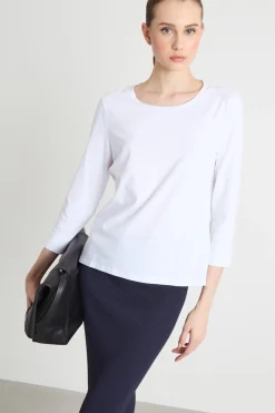 T-shirt con maniche a tre quarti - Bianco