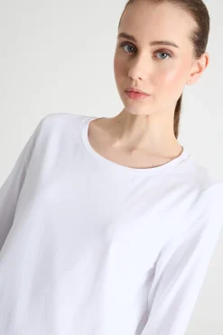 T-shirt con maniche a tre quarti - Bianco