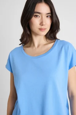 T-shirt con maniche corte a kimono - Azzurro