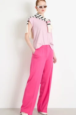 T-shirt con maniche corte a kimono - Rosa