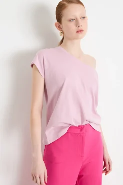 T-shirt con maniche corte a kimono - Rosa