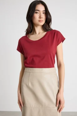 T-shirt con maniche corte a kimono - Rosso