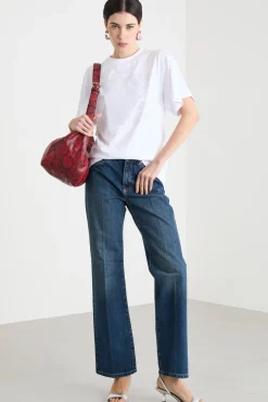 T-shirt con micro strass - Bianco