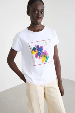 T-shirt con motivo stampato - Bianco