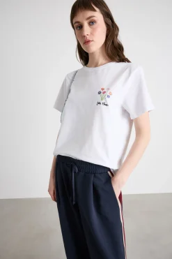 T-shirt con motivo stampato - Bianco