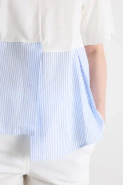 T-shirt con pannelli - Bianco Azzurro