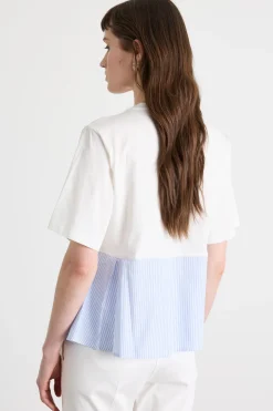T-shirt con pannelli - Bianco Azzurro