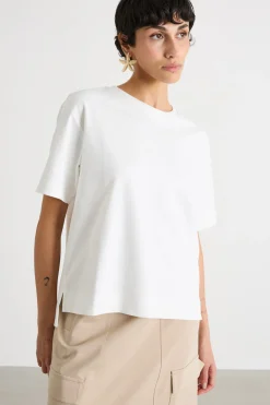 T-shirt con piccoli spacchi - Bianco