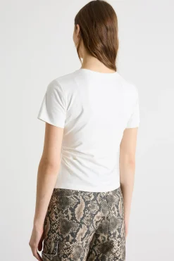 T-shirt con pieghe - Bianco