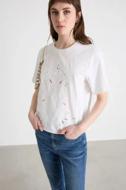 T-shirt con ricami - Bianco