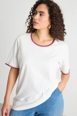 T-shirt con ricami - Bianco
