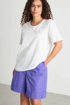T-shirt con ricami - Bianco