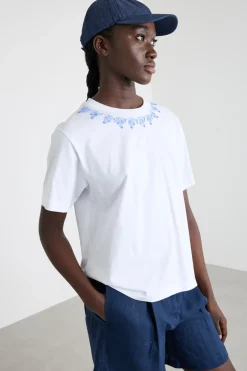 T-shirt con ricami - Bianco