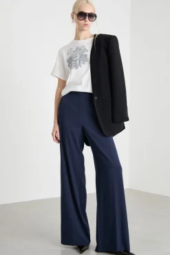T-shirt con ricamo - Bianco Argento