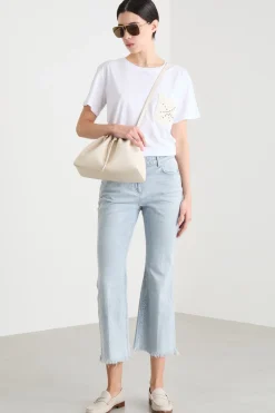 T-shirt con ricamo bijoux - Bianco