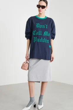 T-shirt con ricamo - Blu
