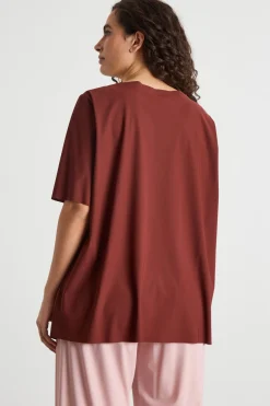 T- shirt con ricamo - Bordeaux