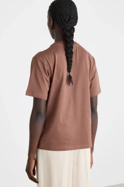 T-shirt con ricamo - Marrone