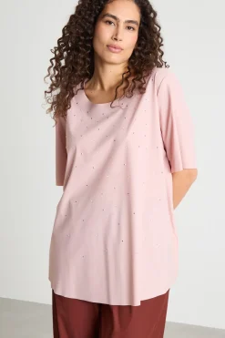 T- shirt con ricamo - Rosa