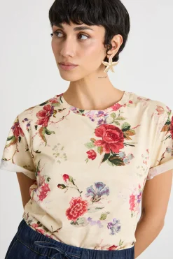 T-shirt con stampa all-over - Avorio