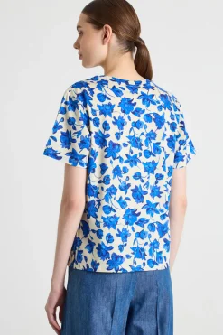 T-shirt con stampa all-over - Bianco Blu