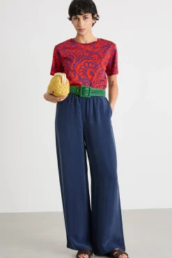 T-shirt con stampa all-over - Rosso Viola