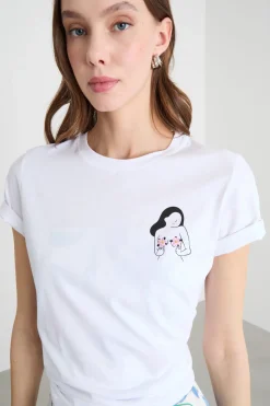 T-shirt con stampa - Bianco