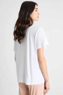 T-shirt con stampa - Bianco Arancione