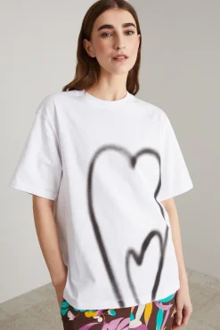 T-shirt con stampa - Bianco Nero