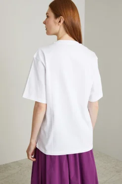 T-shirt con stampa - Bianco Rosa