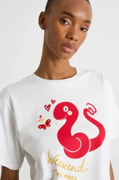 T-shirt con stampa - Bianco Rosso