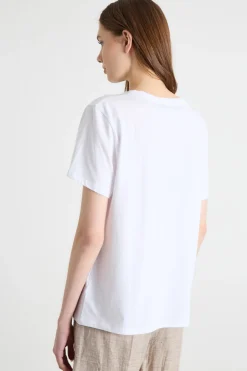 T-shirt con stampe e paillettes - Bianco Rosa Rosso