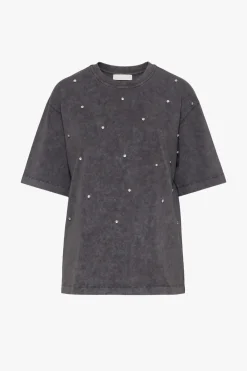 T-shirt con strass - Antracite