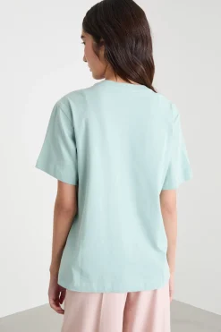 T-shirt con strass - Azzurro