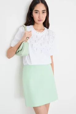T-shirt con strass - Bianco